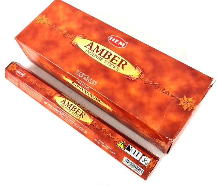 HEM Incense Hex AMBER 20 stick BOX