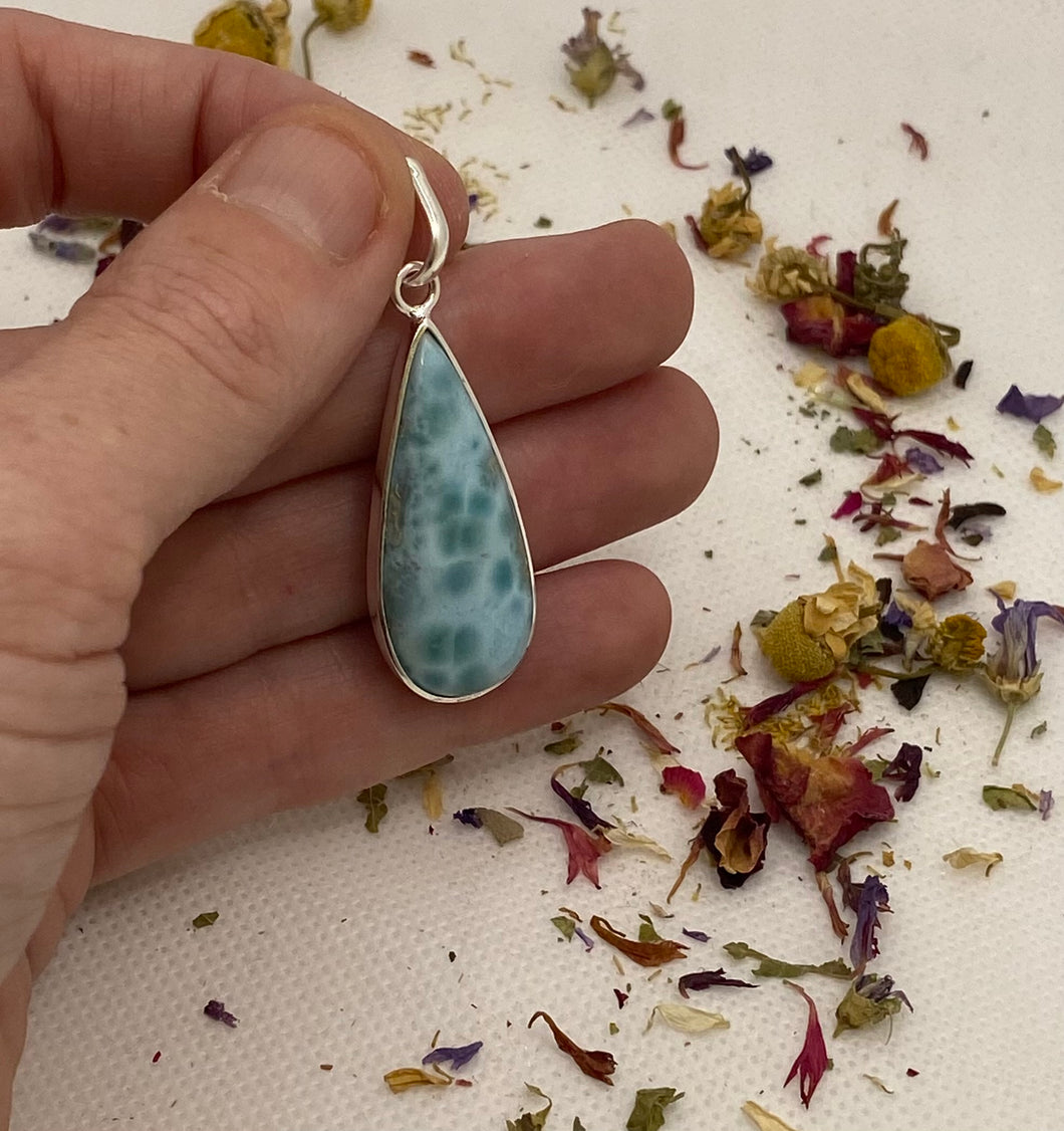 Larimar Cabochon Pendants