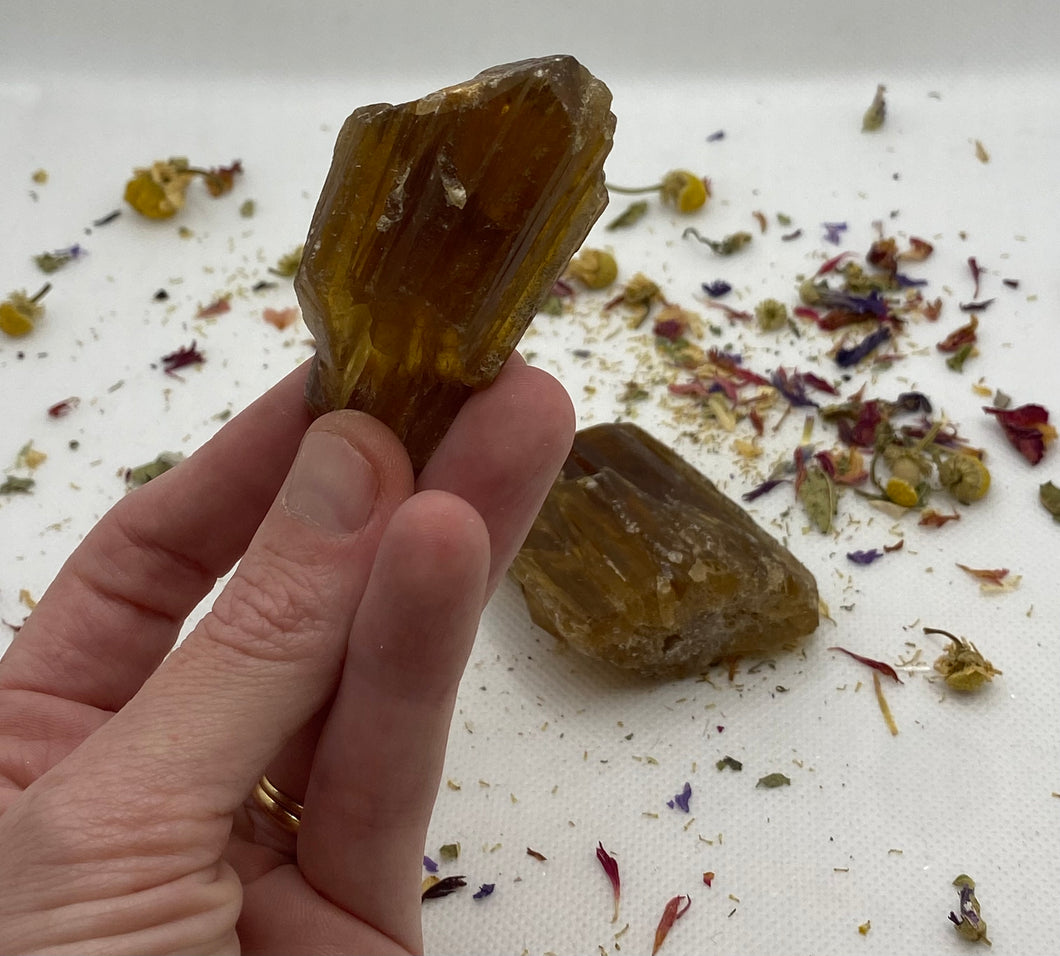 Amber Calcite Rough