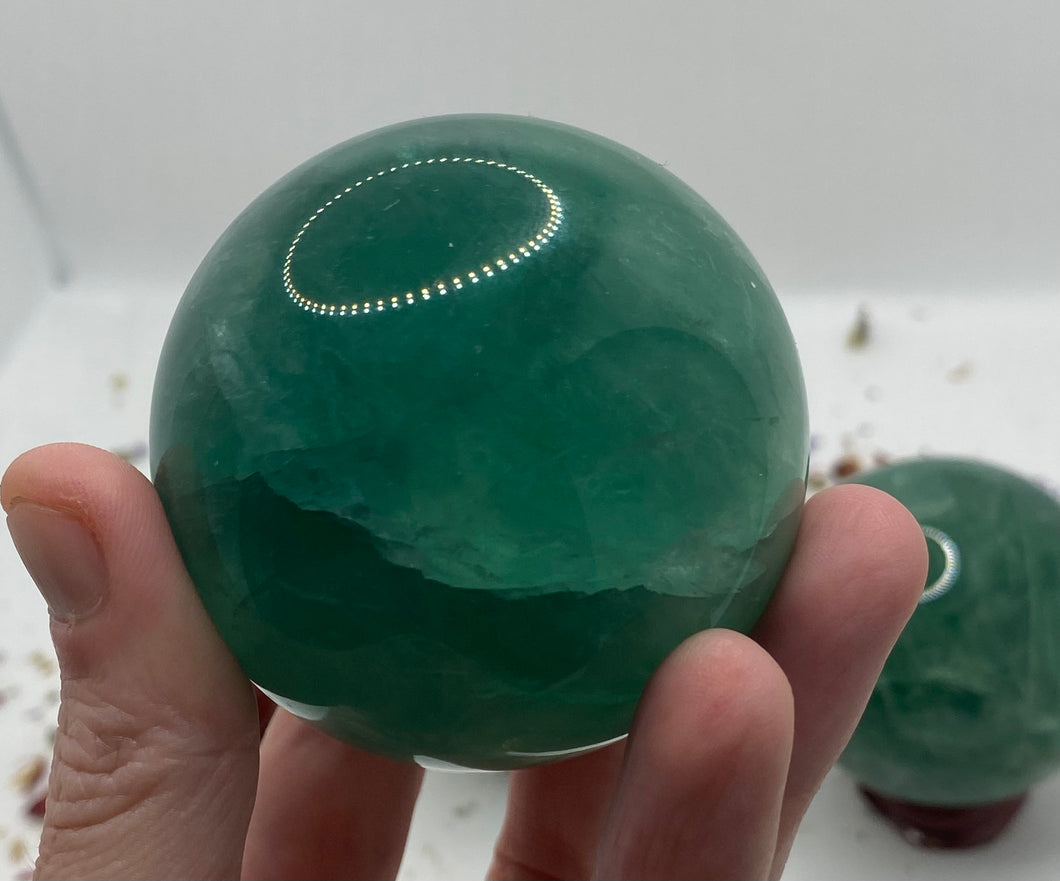 Green Fluorite Spheres
