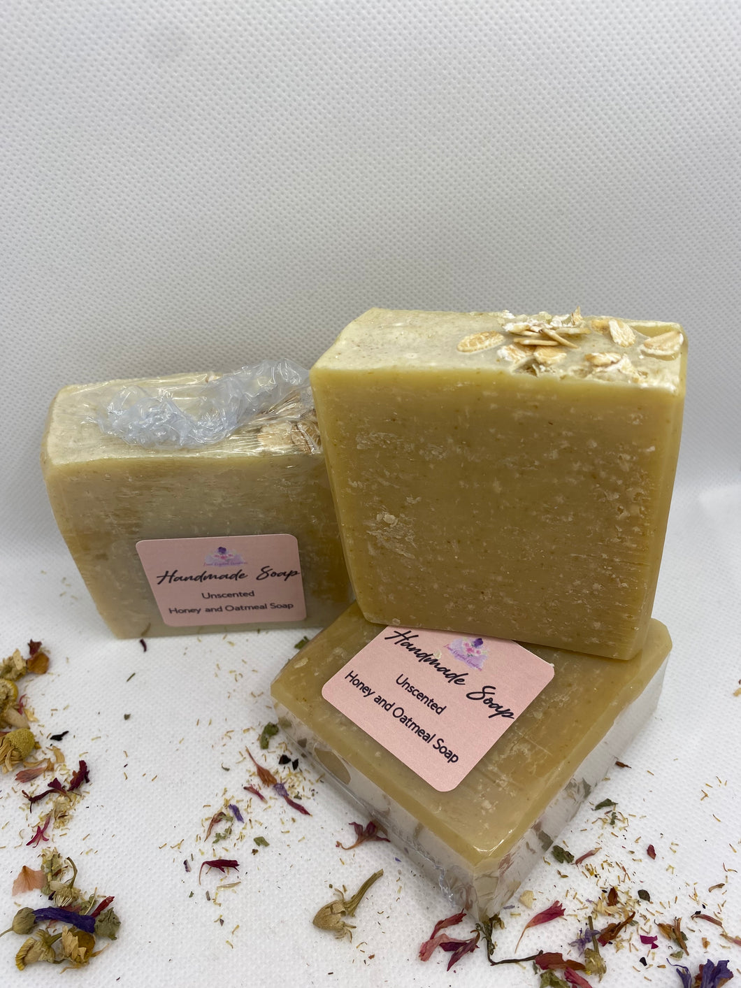 Honey and Oatmeal- Unscented- Handmade Soap