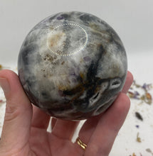 Load image into Gallery viewer, Purple Fluorite x Sphalerite Sphere
