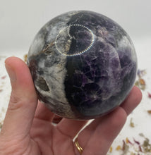 Load image into Gallery viewer, Purple Fluorite x Sphalerite Sphere
