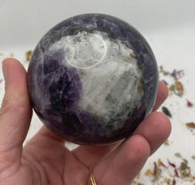 Load image into Gallery viewer, Purple Fluorite x Sphalerite Sphere
