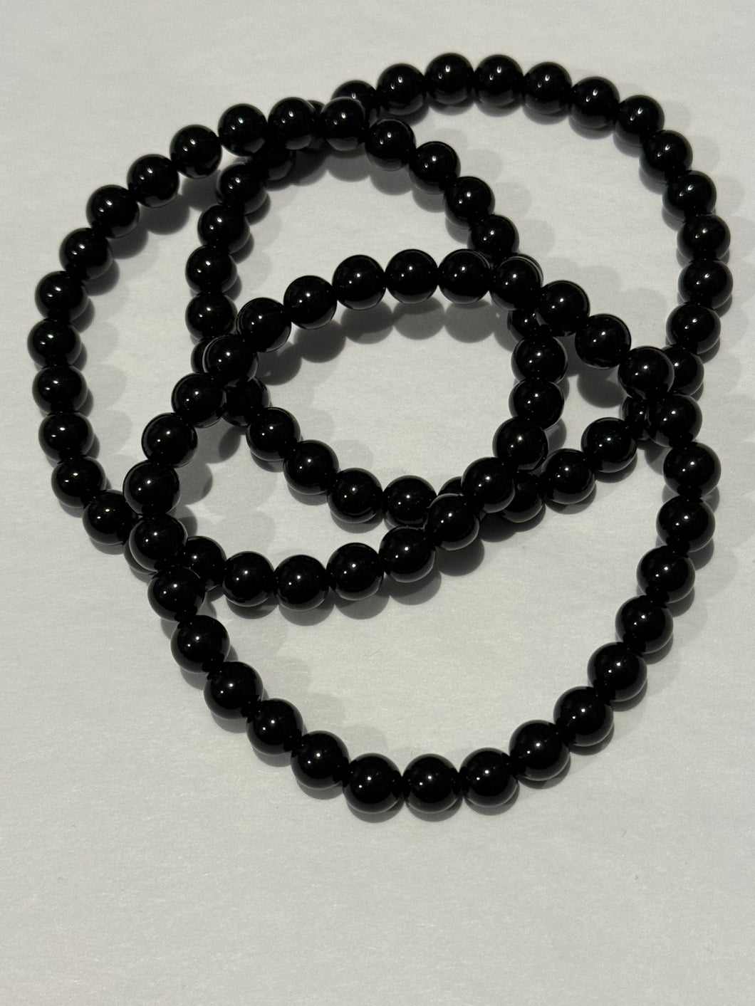 Black Obsidian Beaded Bracelet- 6mm