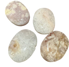 Load image into Gallery viewer, Pink Amethyst and Flower Agate Palm Stones
