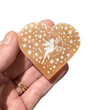 Load image into Gallery viewer, Selenite- Peach heart charging plate- Fairy
