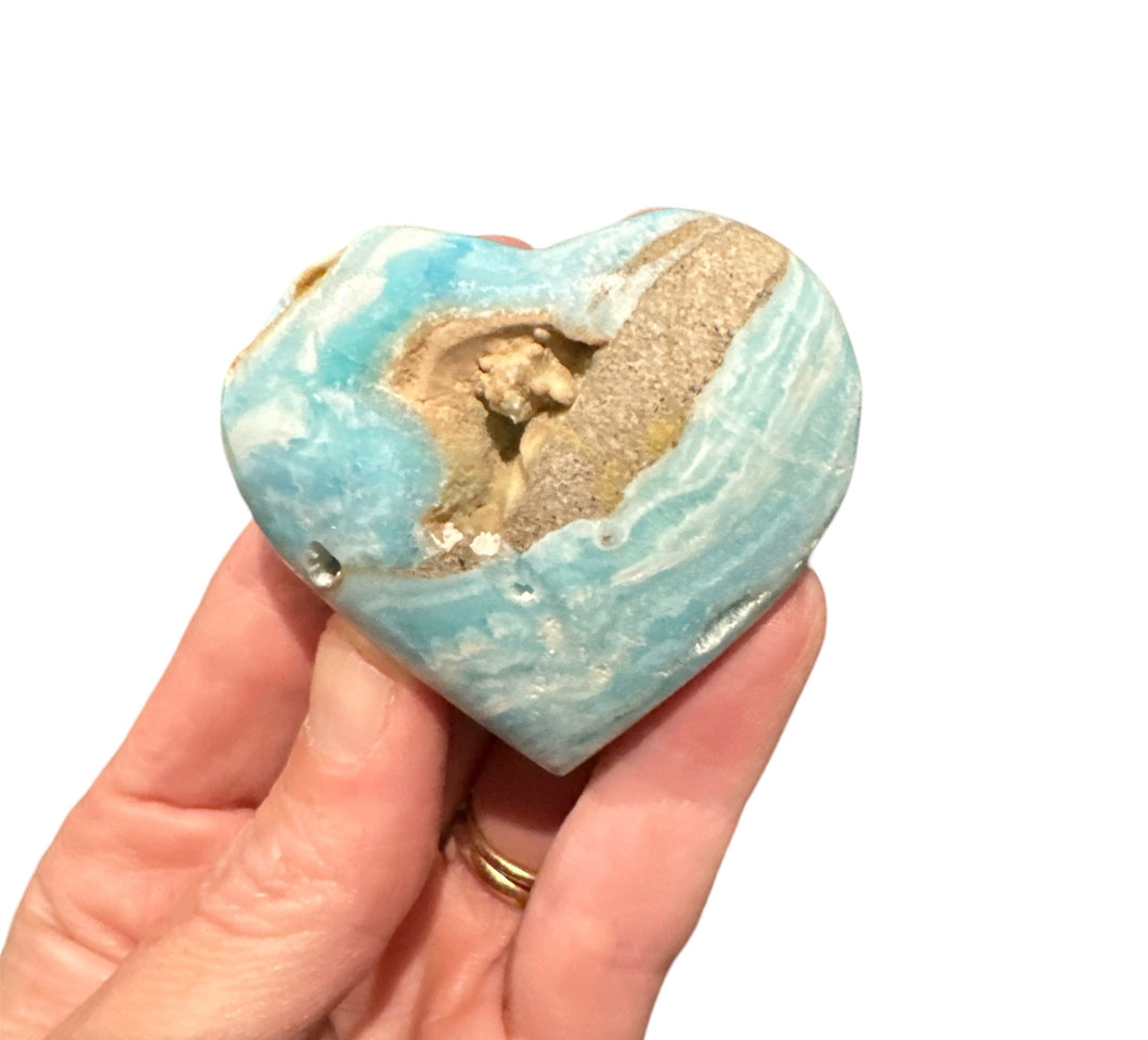 Blue Aragonite Hearts