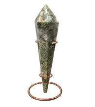 Load image into Gallery viewer, Moss Agate Wand On Stand
