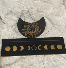 Load image into Gallery viewer, Tarot/Oracle Card Wooden Display Set - Moon Phase
