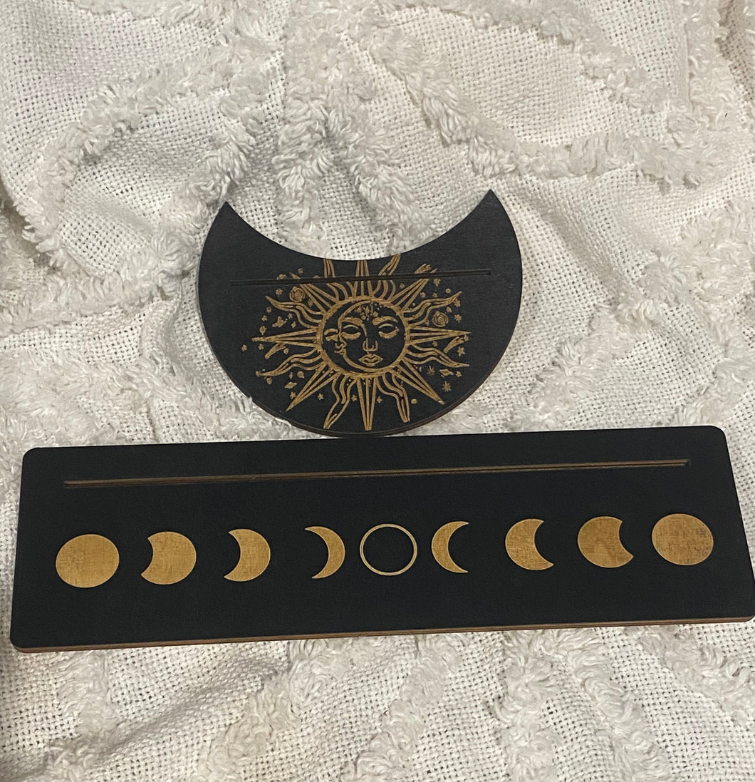 Tarot/Oracle Card Wooden Display Set - Moon Phase