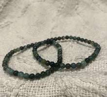 Load image into Gallery viewer, Moss Agate Bead Bracelet- Small Beads
