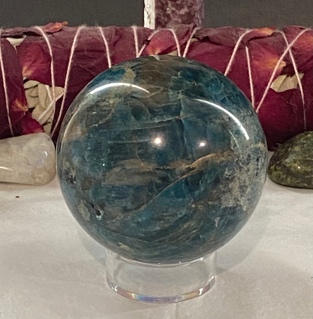 Blue Apatite Sphere