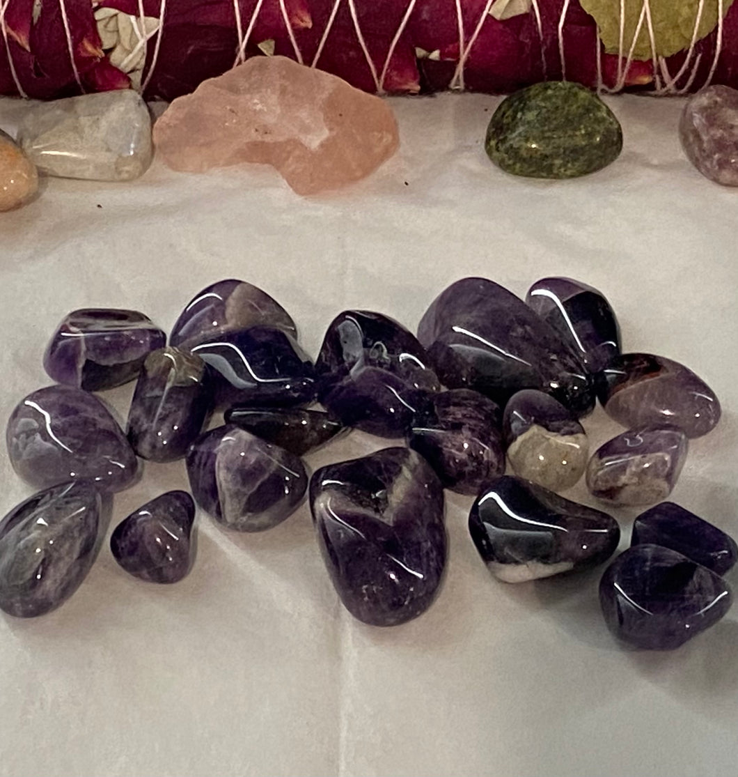 Chevron Amethyst Tumbles