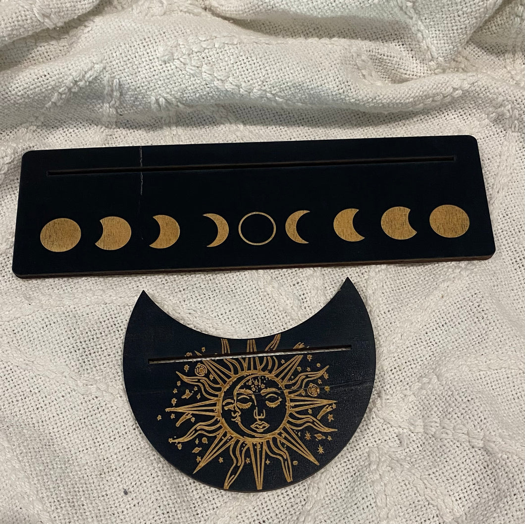 Tarot/Oracle Card Wooden Display Set - Moon Phase