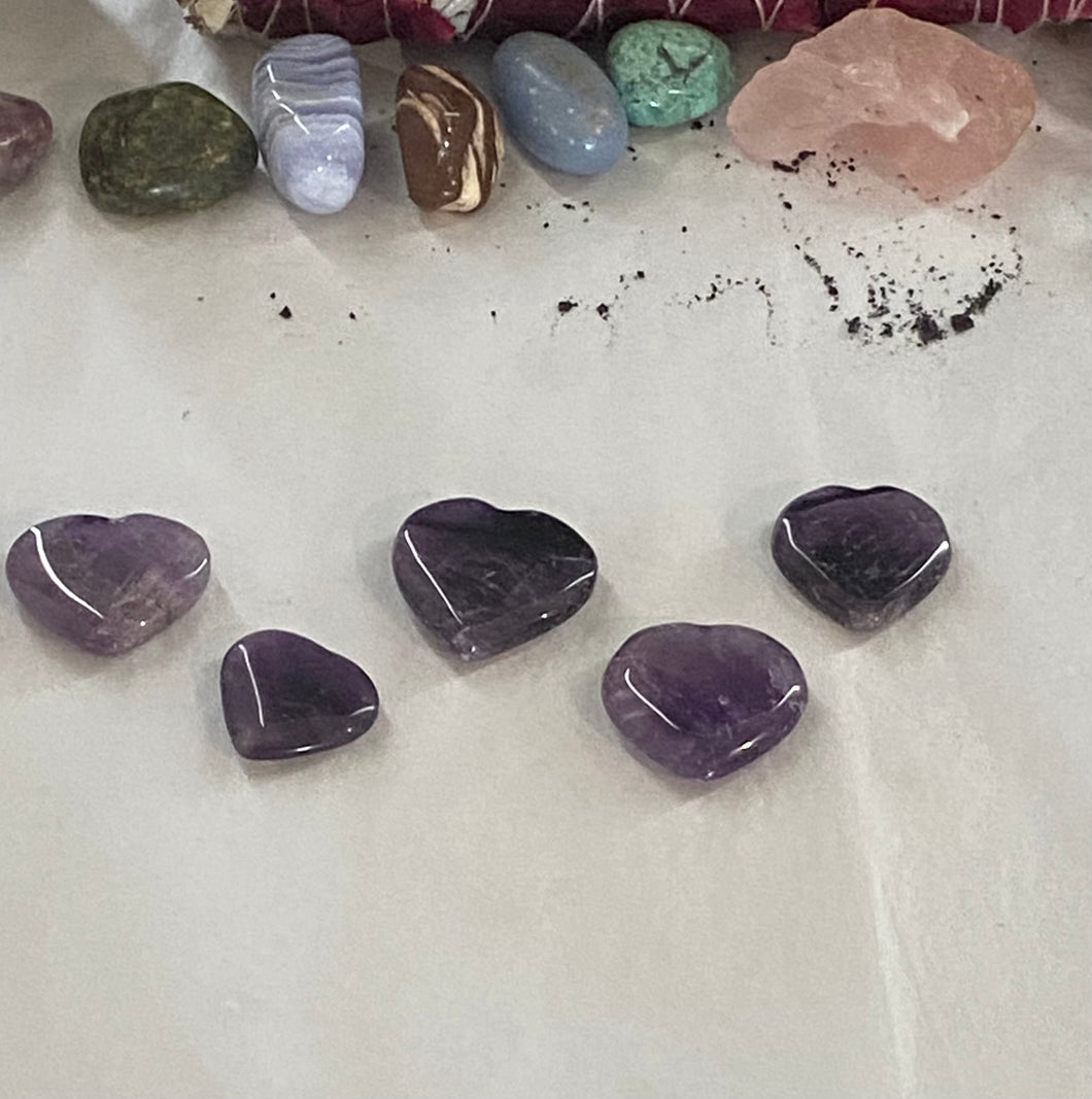 Mini Amethyst Hearts