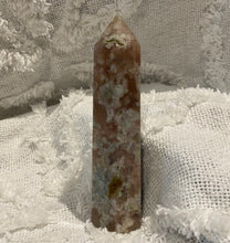 Load image into Gallery viewer, Flower Agate Tower With Pink Amethyst and Green Amethyst
