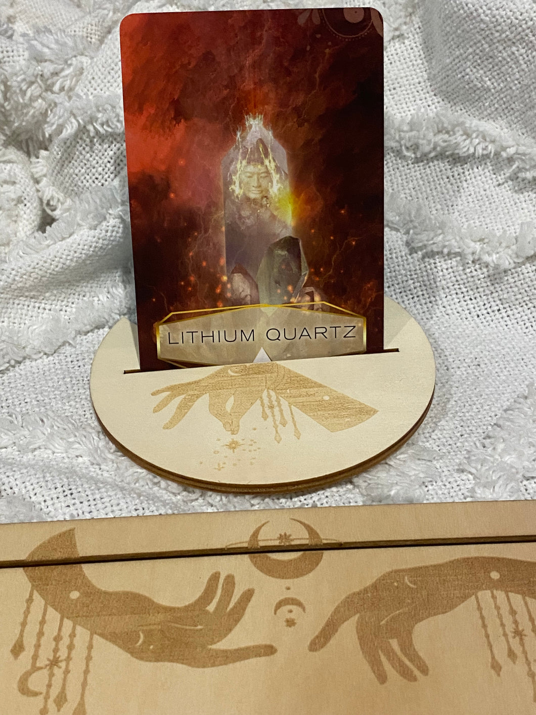 Tarot/Oracle Card Wooden Display Set - Mystical Hands