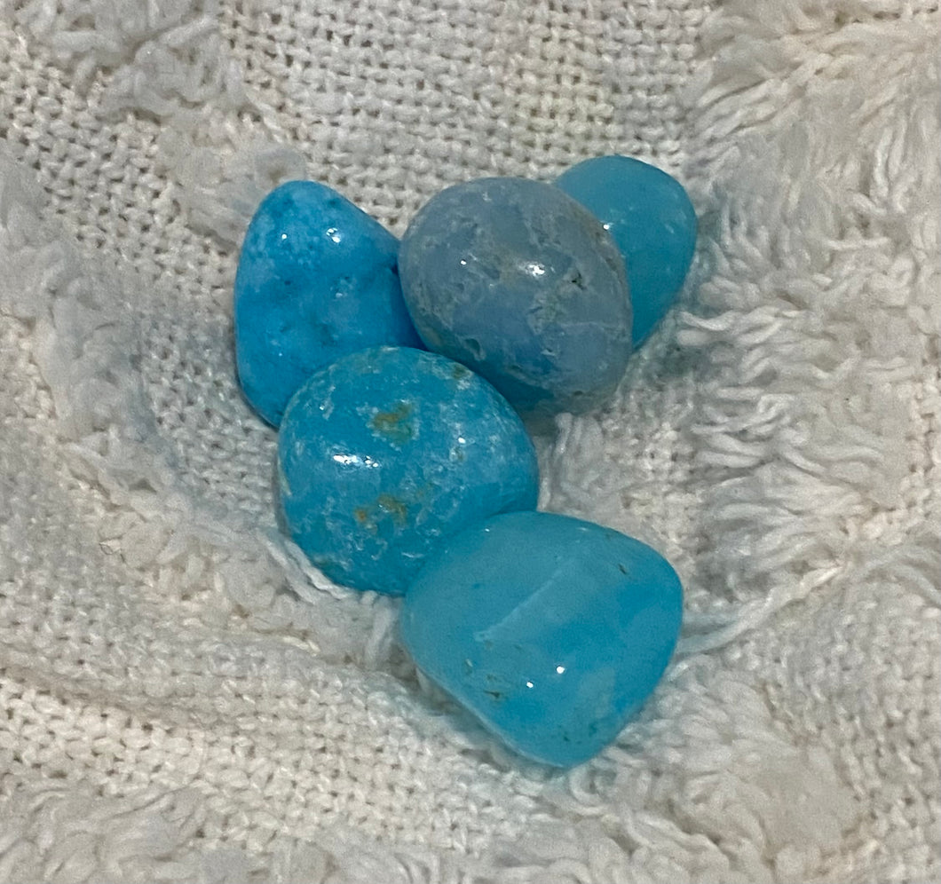 Blue Aragonite Tumbles