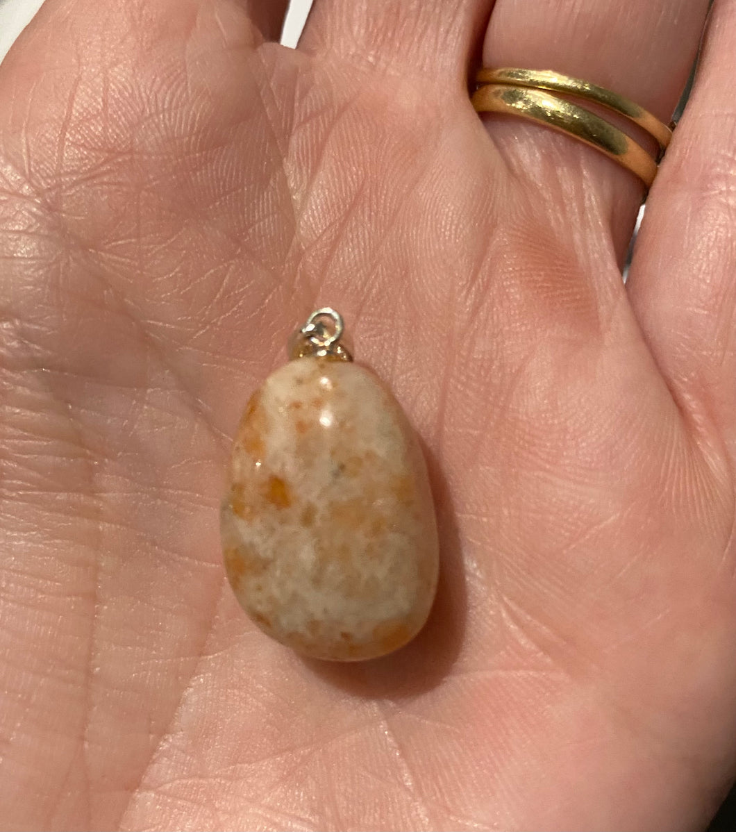 Sunstone | Tumbled | Pendant | with Sterling Silver