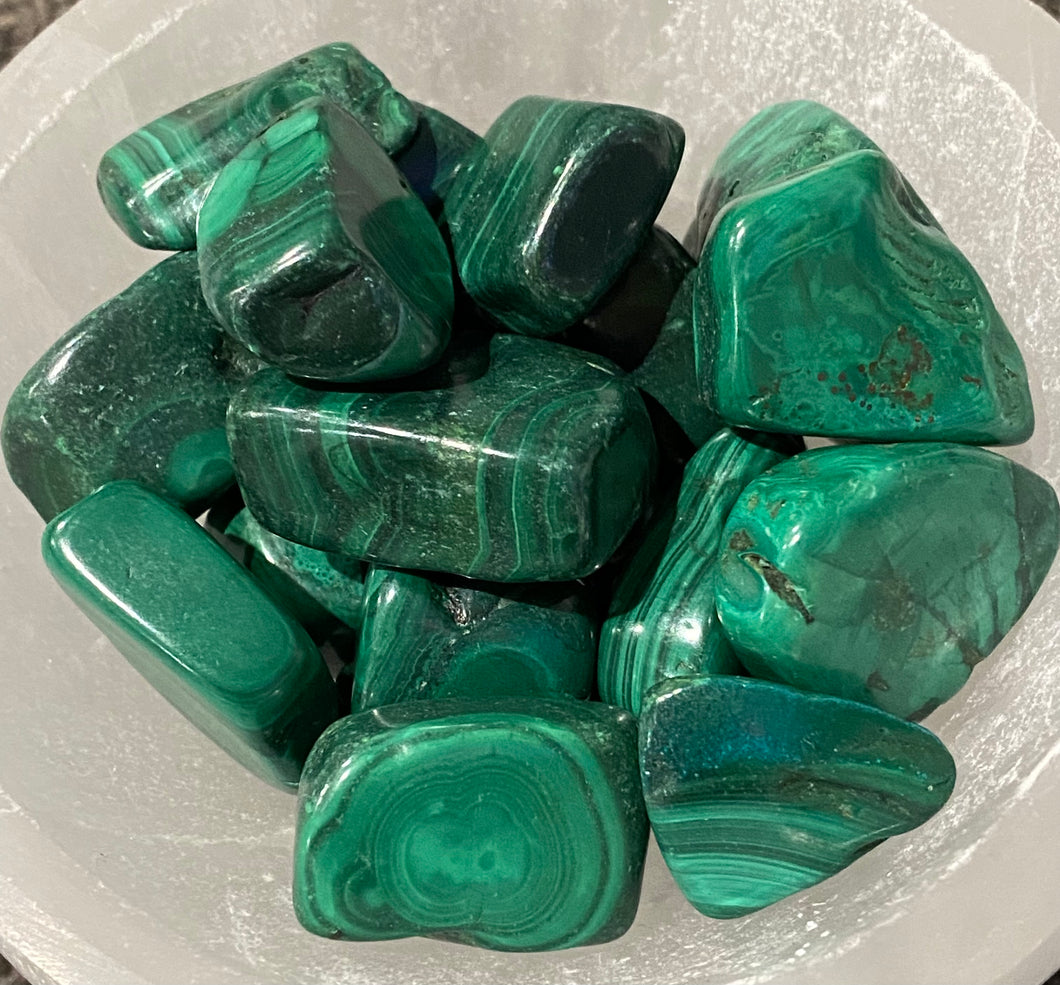 Malachite Tumbles- Lower Quality and High Quality